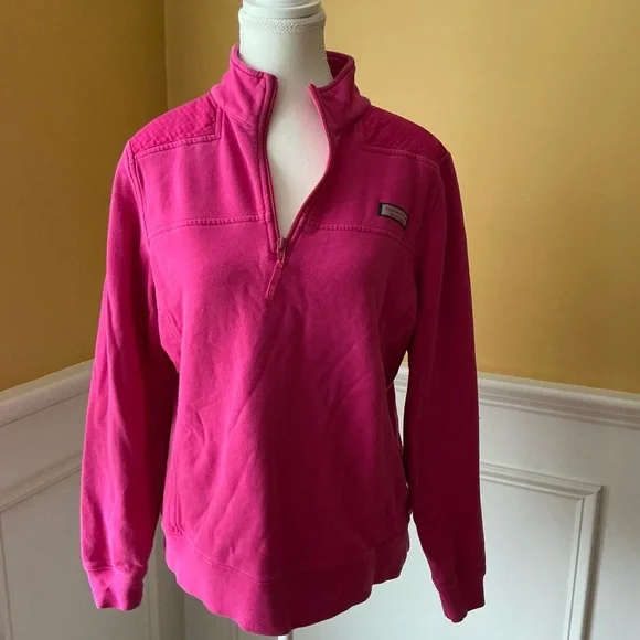 Vineyard Vines Fuchsia Half-Zip  size medium, long sleeves - Picture 2 of 8